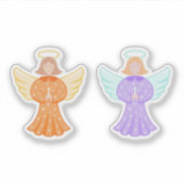 Angel Sticker Set - Two Angels With Halo (Voorkant)