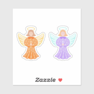 Angel Sticker Set - Two Angels With Halo