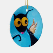 Angel Stressie Cat Keramisch Ornament (Rechts)