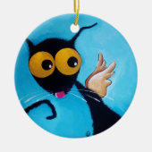 Angel Stressie Cat Keramisch Ornament (Voorkant)
