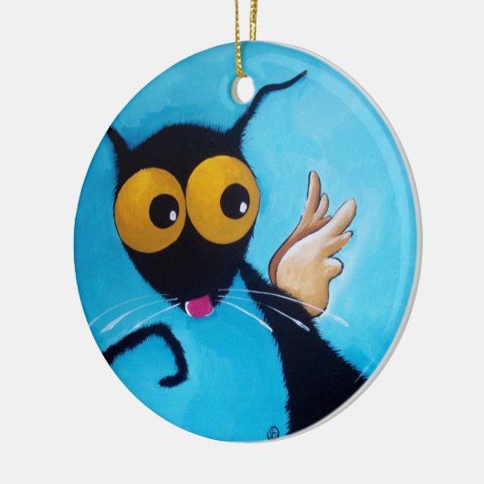 Angel Stressie Cat Keramisch Ornament (Links)