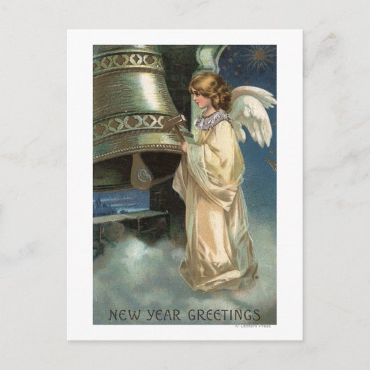 Angel Striking Bell met Mallet Briefkaart (Voorkant)