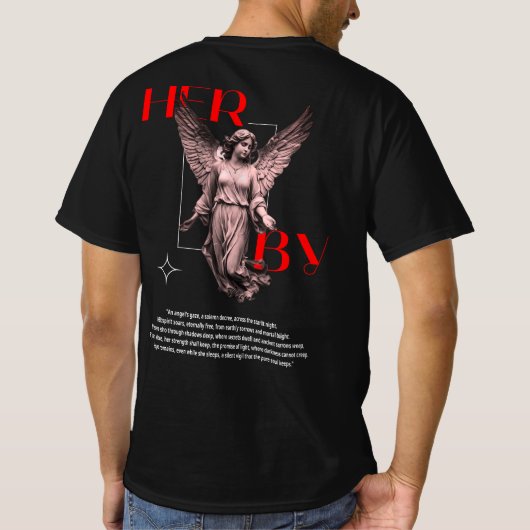 Angel T-shirt - HER BY - Gothic Angel Statue (Achterkant)