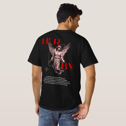Angel T-shirt - HER BY - Gothic Angel Statue (Achterkant volledig)