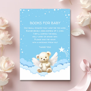 Angel Teddy Bear op Wolken Boeken voor Baby Blauw Informatiekaartje