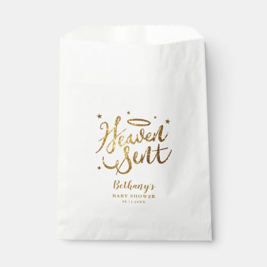 Angel Theme Heaven Sent Baby shower Bedankzakje (Voorkant)