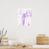 Angel to Watch Over You Roze Paarse vleugels Quote Poster (Keuken)