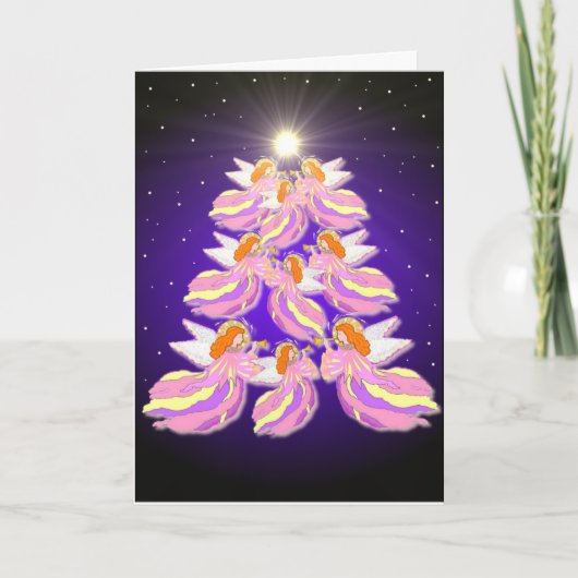 Angel Tree Holiday Kaart Sjabloon (Voorkant)