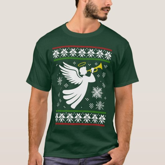 ANGEL UGLY XMAS SWEATER CHRISTMAS T-SHIRT (Voorkant)