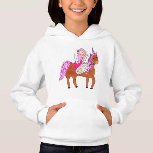 Angel Unicorn Girl's Pullover Hoodie (Voorkant)