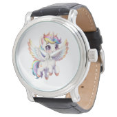 Angel unicorn is so cute horloge (Gekanteld)