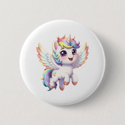 Angel unicorn is so cute ronde button 5,7 cm (Voorkant)