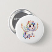 Angel unicorn is so cute ronde button 5,7 cm (Voorkant /achterkant)