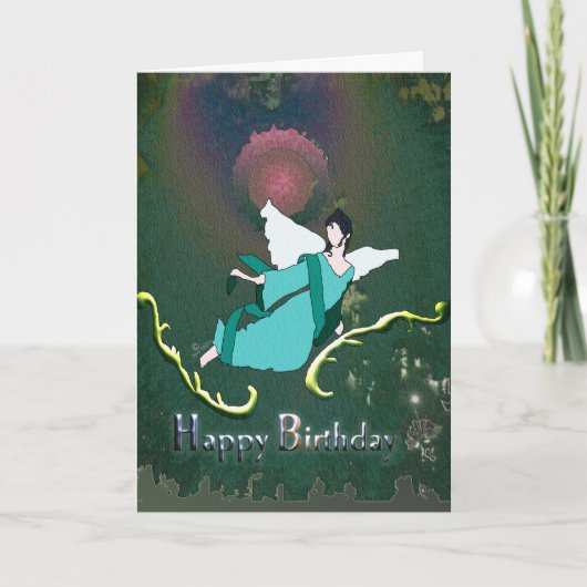 Angel universum stardust Happy Birthday kaart (Voorkant)