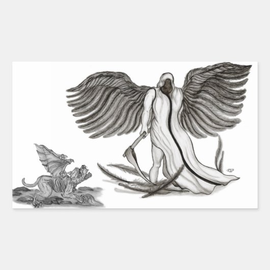 Angel Uriel Rechthoekige Sticker (Voorkant)