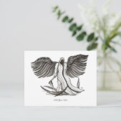 Angel Uriel, zwart-wit design Briefkaart (Staand voorkant)
