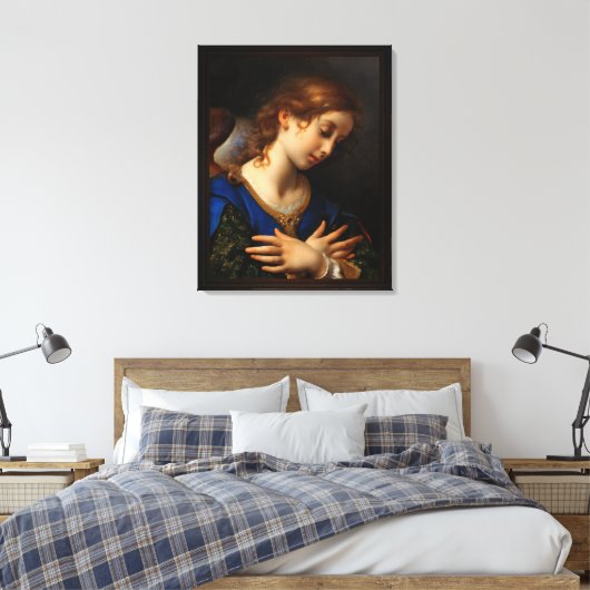 Angel van de aankondiging van Carlo Dolci Canvas Afdruk (Insitu (Slaapkamer))