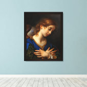 Angel van de aankondiging van Carlo Dolci Canvas Afdruk (Insitu (Houten vloer))