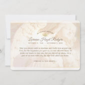 Angel van Lichte Memorial Sympathie Hartelijk dank Kaart (Achterkant)