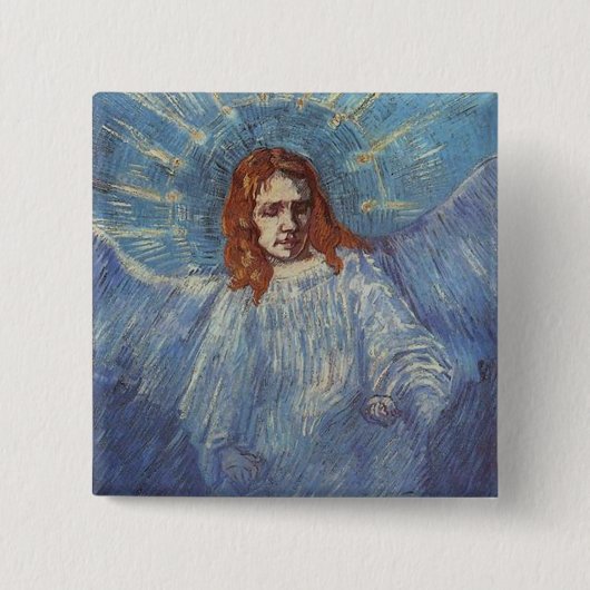 Angel van Vincent van Gogh Vierkante Button 5,1 Cm (Voorkant)