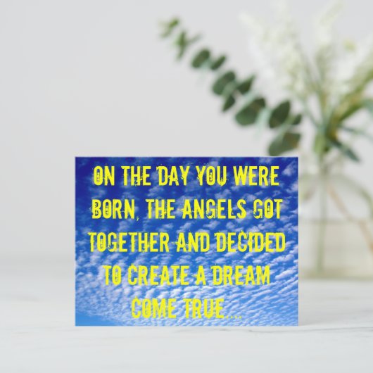 Angel Verjaardag Briefkaart (Staand voorkant)