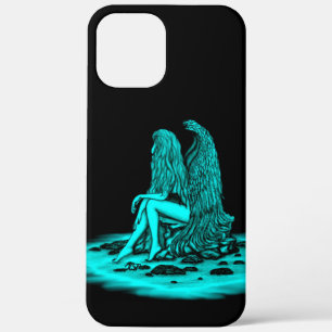Angel, verloren in gedachte, zwart en groen design Case-Mate iPhone case