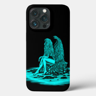 Angel, verloren in gedachte, zwart en groen design Case-Mate iPhone case