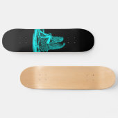 Angel, verloren in gedachte, zwart en groen design persoonlijk skateboard (Horizontaal)