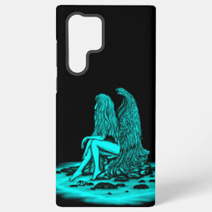 Angel, verloren in gedachte, zwart en groen design samsung galaxy hoesje