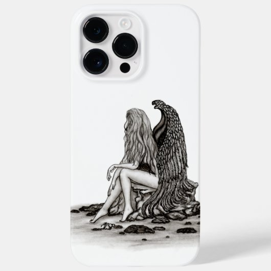 Angel, verloren in gedachte, zwart-wit design Case-Mate iPhone case (Achterkant)