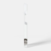 Angel, verloren in gedachte, zwart-wit design iPhone hoesje (Linkerkant)