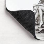 Angel, verloren in gedachte, zwart-wit design muismat (Hoek)