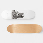 Angel, verloren in gedachte, zwart-wit design persoonlijk skateboard (Horizontaal)