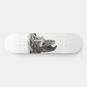 Angel, verloren in gedachte, zwart-wit design persoonlijk skateboard (Horizontaal)