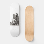 Angel, verloren in gedachte, zwart-wit design persoonlijk skateboard (Voorkant)