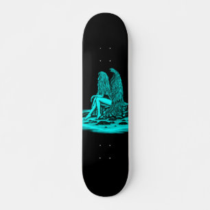 Angel, verloren in het denken, zwart en groen ontw persoonlijk skateboard