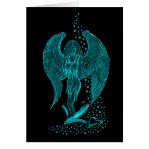 Angel verloren in Love, black and green Design