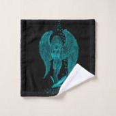 Angel verloren in Love, black and green Design Bad Handdoek (Wasdoekje)