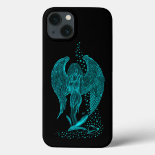 Angel verloren in Love, black and green Design Case-Mate iPhone Case