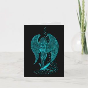 Angel verloren in Love, black and green Design Feestdagen Kaart