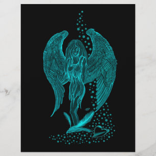 Angel verloren in Love, black and green Design Flyer