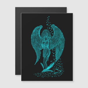 Angel verloren in Love, black and green Design Magnetische Uitnodiging