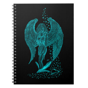 Angel verloren in Love, black and green Design Notitieboek
