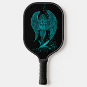 Angel verloren in Love, black and green Design Pickleball Paddle (Achterkant)