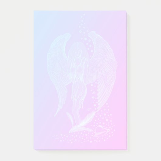 Angel verloren in Love, black and green Design Post-it® Notes (Voorkant)