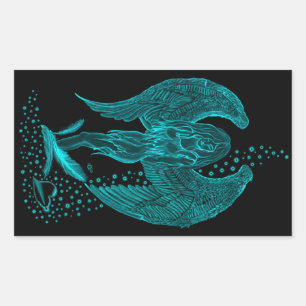 Angel verloren in Love, black and green Design Rechthoekige Sticker