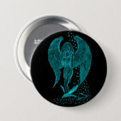 Angel verloren in Love, black and green Design Ronde Button 7,6 Cm (Voorkant /achterkant)