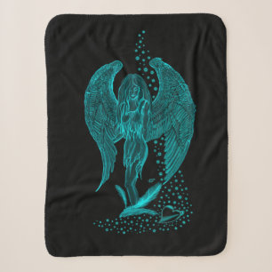Angel verloren in Love, black and green Design Sherpa Deken