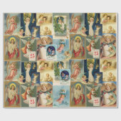  Angel Victoriaans kerstKaarten Collage Cadeaupapier (Vlak)