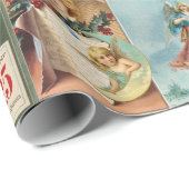  Angel Victoriaans kerstKaarten Collage Cadeaupapier (Rol Hoek)